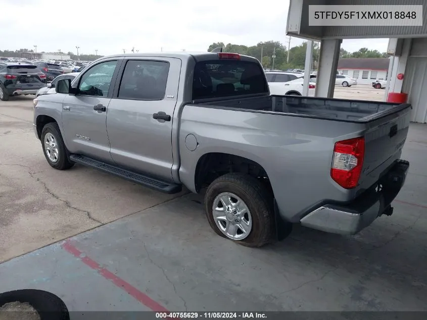 2021 Toyota Tundra Sr5 VIN: 5TFDY5F1XMX018848 Lot: 40755629