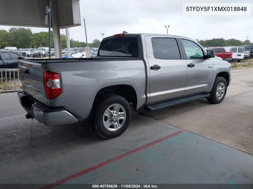 2021 Toyota Tundra Sr5 VIN: 5TFDY5F1XMX018848 Lot: 40755629