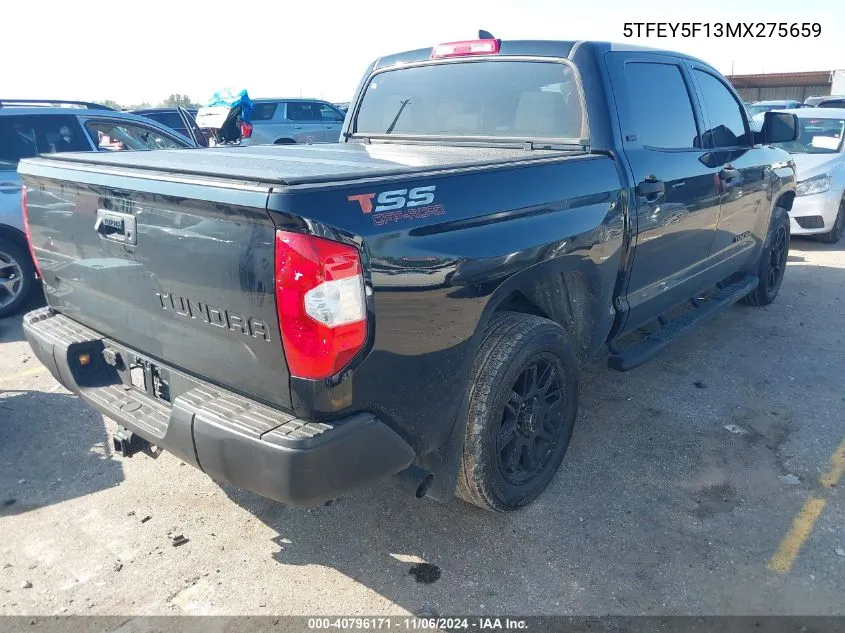 2021 Toyota Tundra Sr5 VIN: 5TFEY5F13MX275659 Lot: 40796171