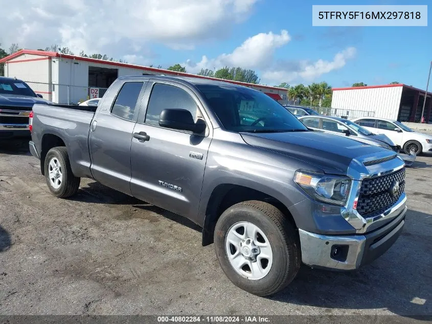 2021 Toyota Tundra Sr5 VIN: 5TFRY5F16MX297818 Lot: 40802284