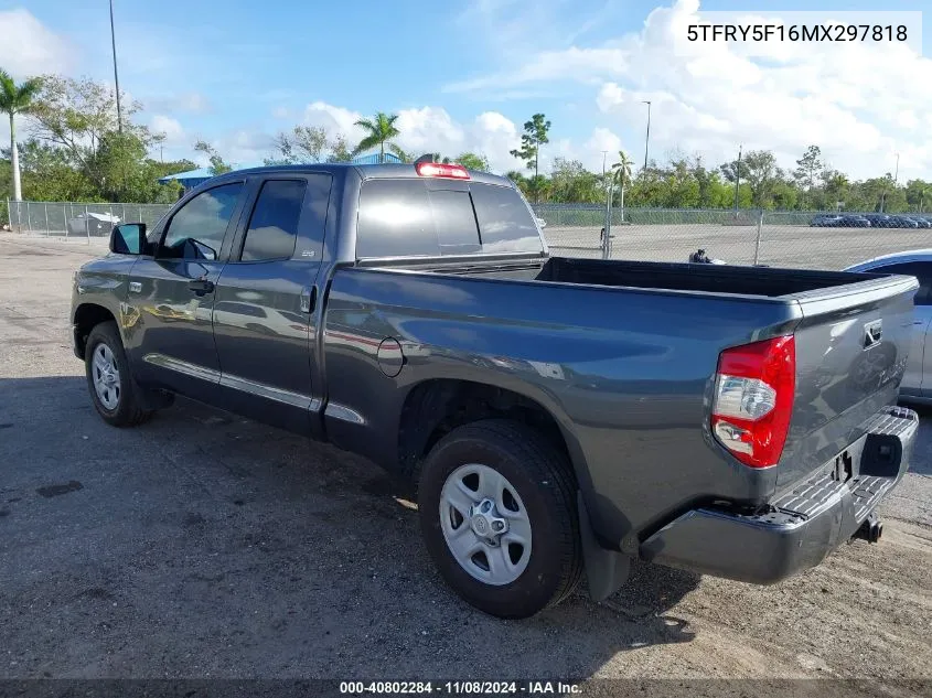 2021 Toyota Tundra Sr5 VIN: 5TFRY5F16MX297818 Lot: 40802284