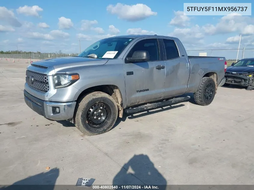 2021 Toyota Tundra Sr5 VIN: 5TFUY5F11MX956737 Lot: 40802540