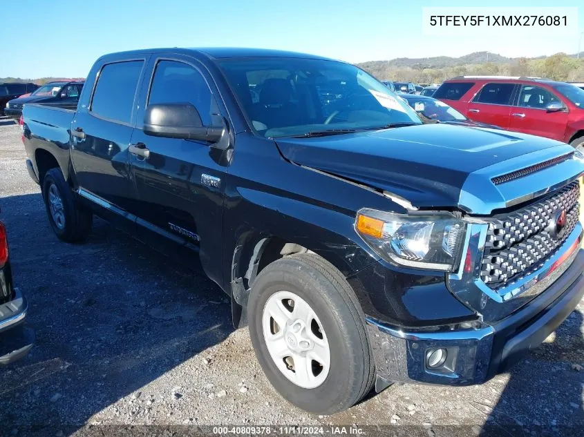 2021 Toyota Tundra Sr5 VIN: 5TFEY5F1XMX276081 Lot: 40809378