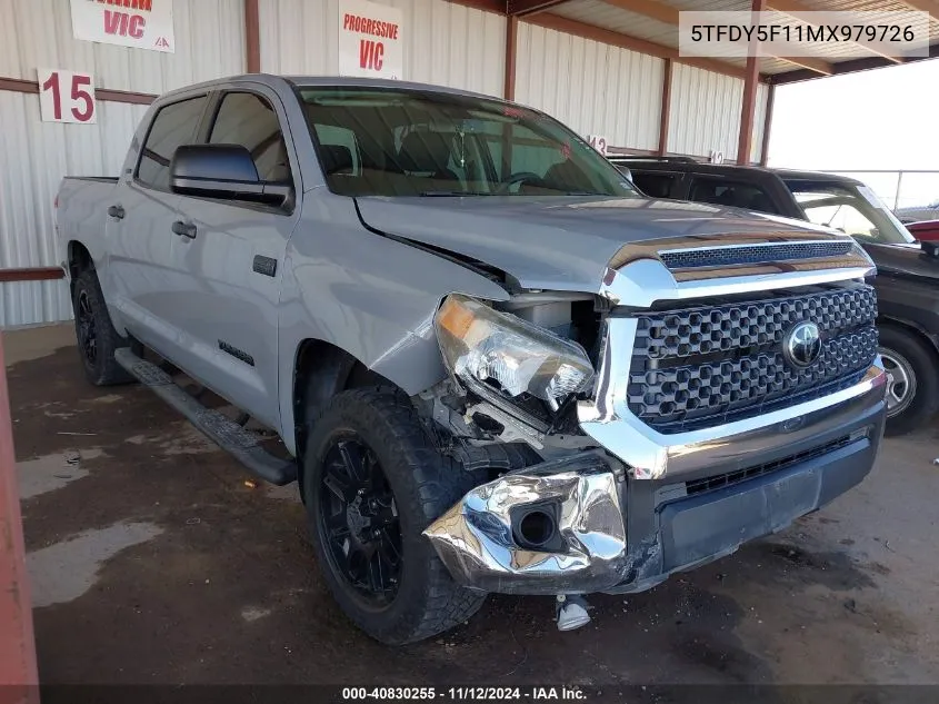 2021 Toyota Tundra Sr5 VIN: 5TFDY5F11MX979726 Lot: 40830255