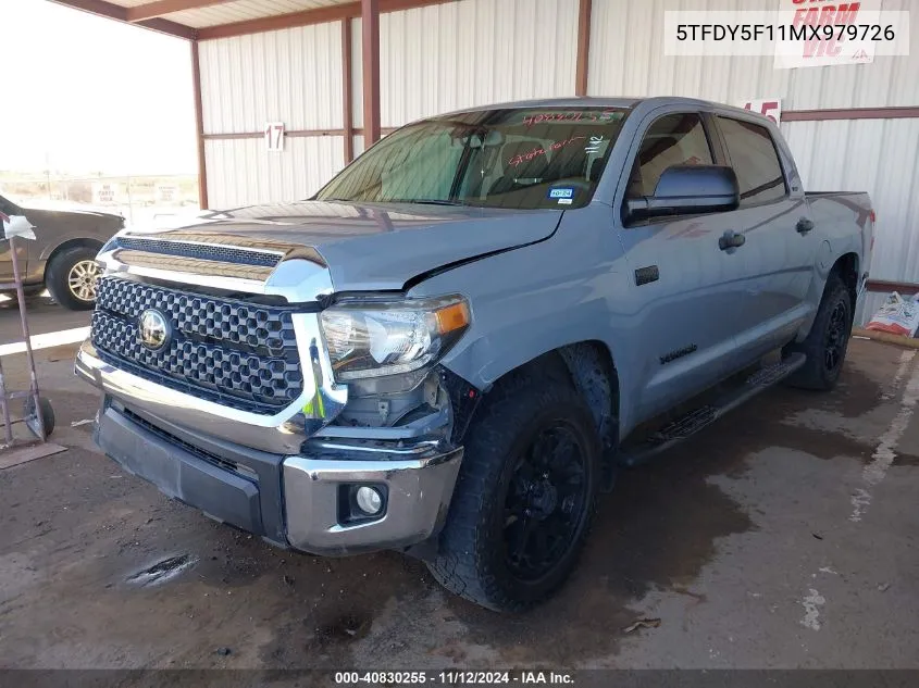 2021 Toyota Tundra Sr5 VIN: 5TFDY5F11MX979726 Lot: 40830255