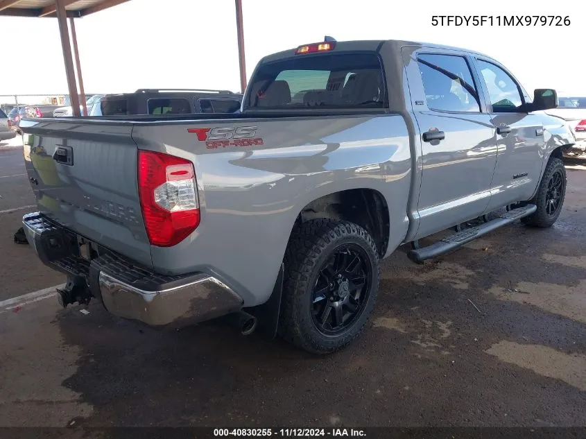 2021 Toyota Tundra Sr5 VIN: 5TFDY5F11MX979726 Lot: 40830255