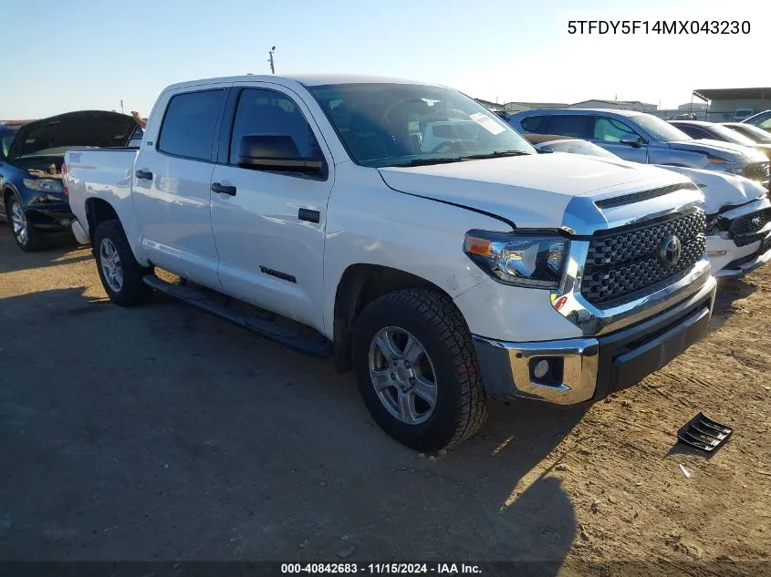 2021 Toyota Tundra Sr5 VIN: 5TFDY5F14MX043230 Lot: 40842683