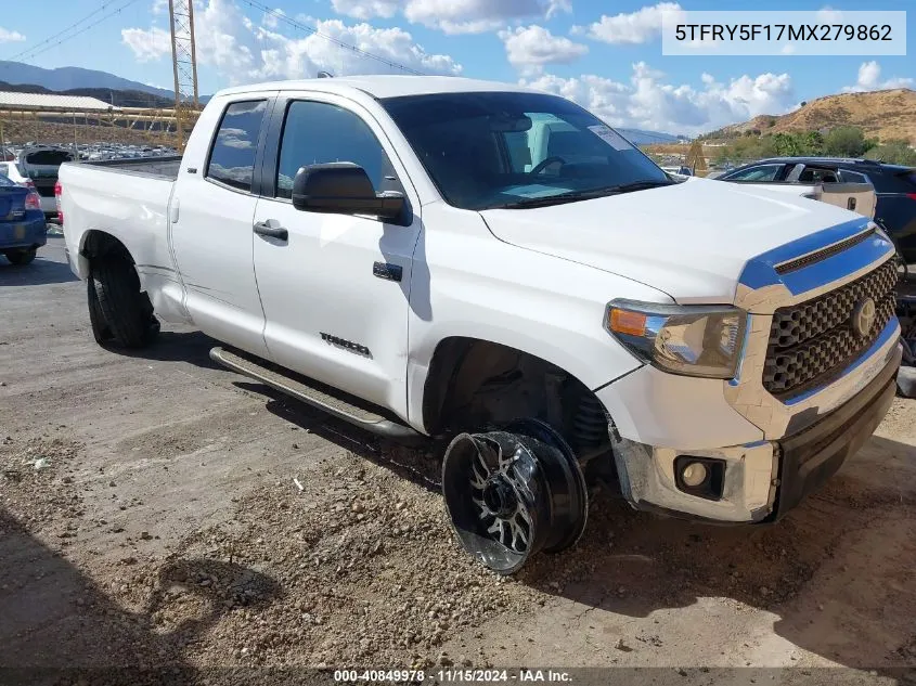 2021 Toyota Tundra Sr5 VIN: 5TFRY5F17MX279862 Lot: 40849978