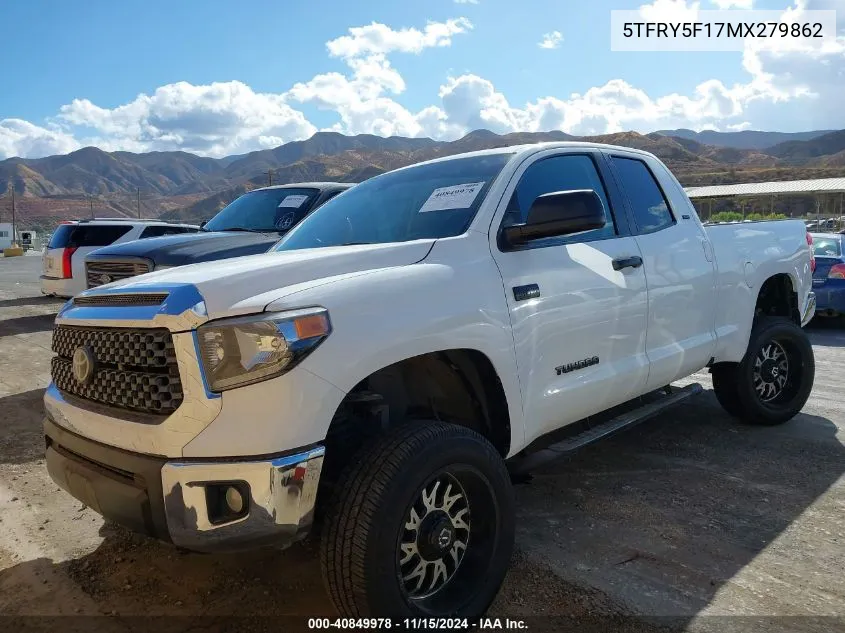 2021 Toyota Tundra Sr5 VIN: 5TFRY5F17MX279862 Lot: 40849978