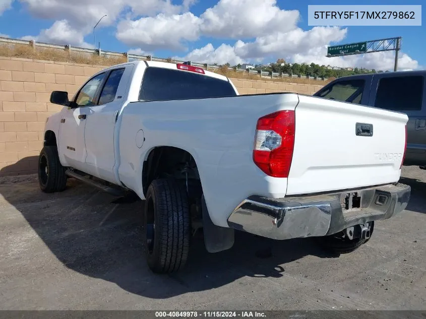 2021 Toyota Tundra Sr5 VIN: 5TFRY5F17MX279862 Lot: 40849978