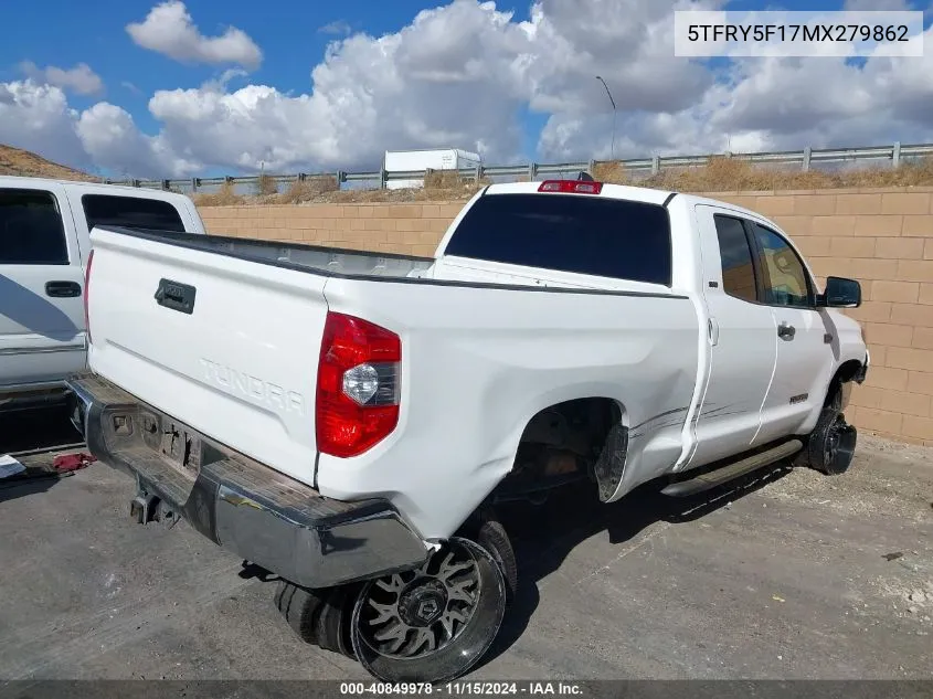 2021 Toyota Tundra Sr5 VIN: 5TFRY5F17MX279862 Lot: 40849978