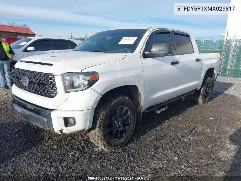 2021 Toyota Tundra Sr5 VIN: 5TFDY5F1XMX029817 Lot: 40852412