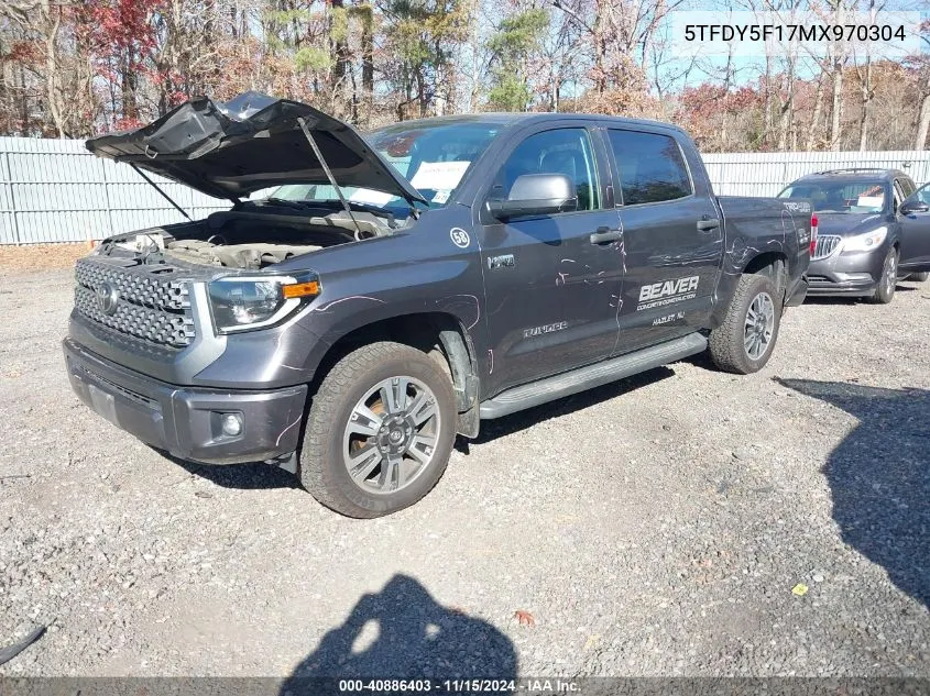 2021 Toyota Tundra Sr5 VIN: 5TFDY5F17MX970304 Lot: 40886403