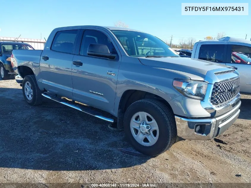 2021 Toyota Tundra Sr5 VIN: 5TFDY5F16MX975431 Lot: 40908148