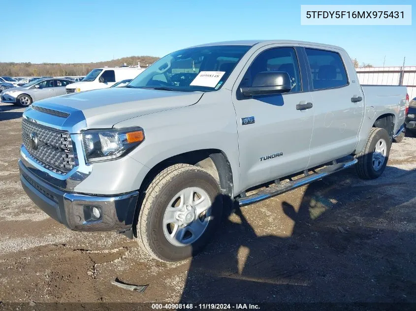 2021 Toyota Tundra Sr5 VIN: 5TFDY5F16MX975431 Lot: 40908148