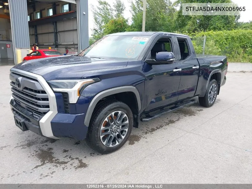 5TFJA5DA4NX006965 2022 Toyota Tundra Double Cab Limited