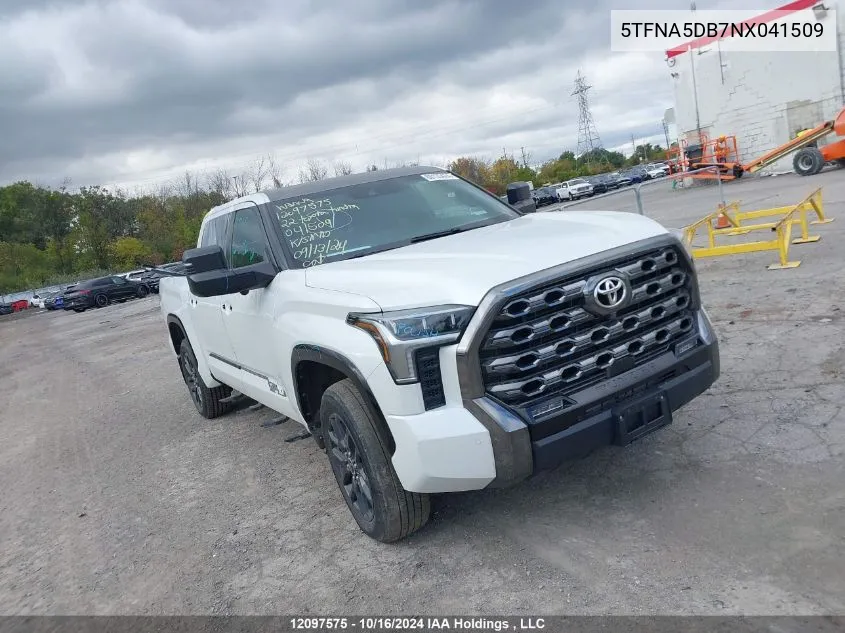 5TFNA5DB7NX041509 2022 Toyota Tundra Platinum