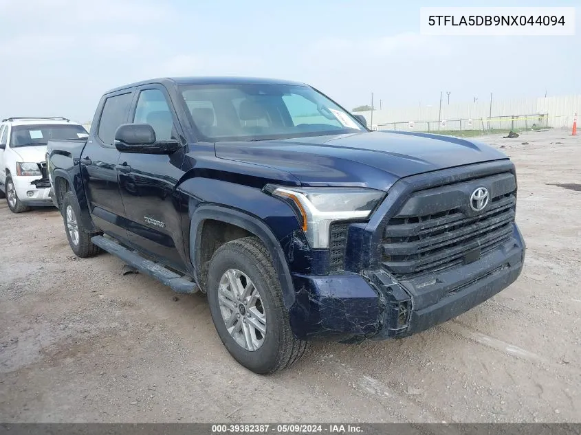 2022 Toyota Tundra Sr5 VIN: 5TFLA5DB9NX044094 Lot: 39382387