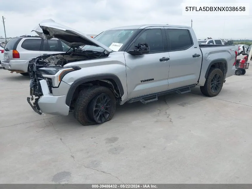 5TFLA5DBXNX038658 2022 Toyota Tundra Sr5