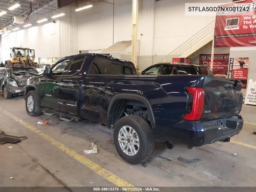 5TFLA5GD7NX001242 2022 Toyota Tundra Sr5