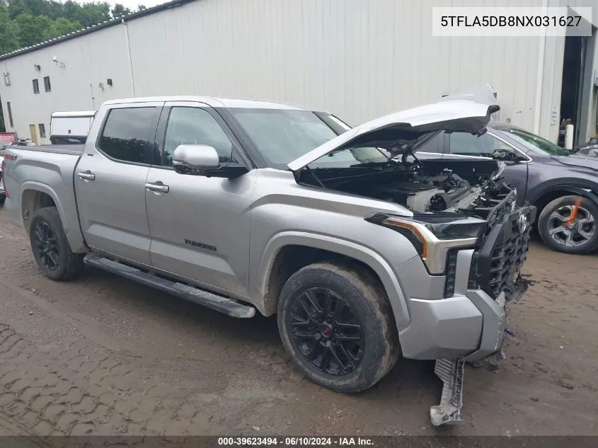 5TFLA5DB8NX031627 2022 Toyota Tundra Sr5