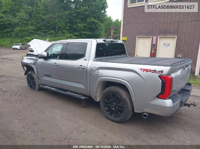 2022 Toyota Tundra Crewmax Sr VIN: 5TFLA5DB8NX031627 Lot: 73830894