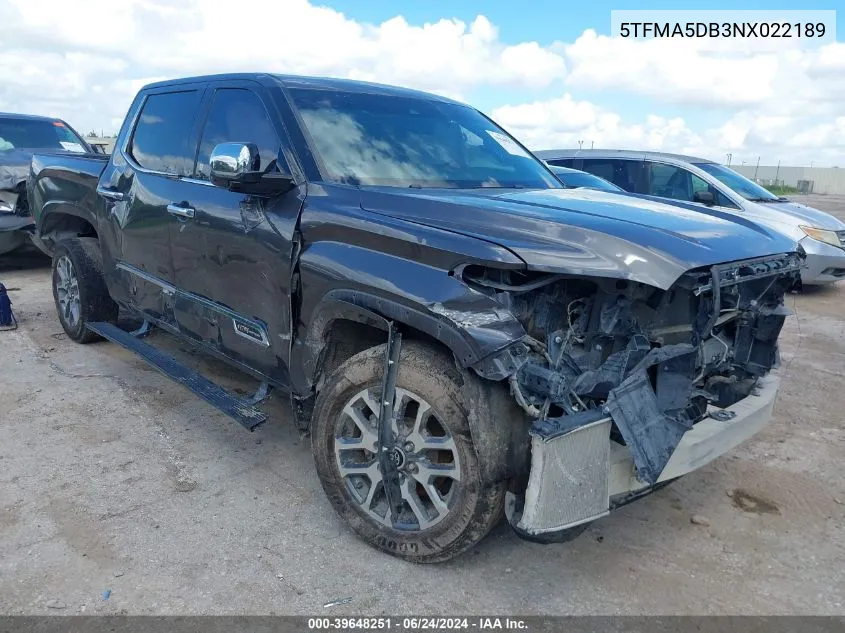 5TFMA5DB3NX022189 2022 Toyota Tundra 1794 Edition