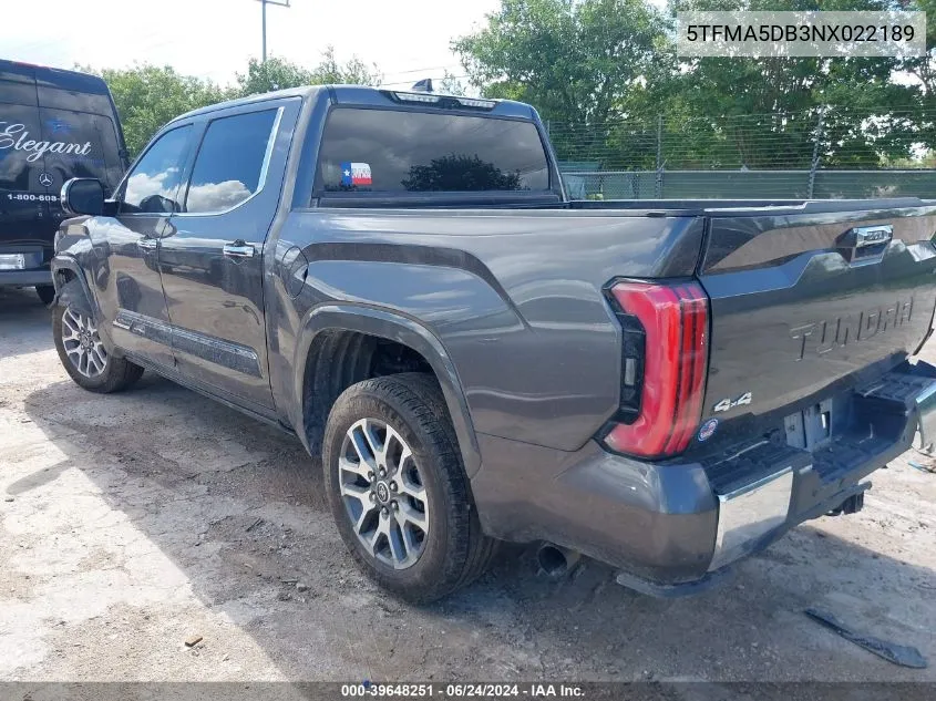 5TFMA5DB3NX022189 2022 Toyota Tundra 1794 Edition