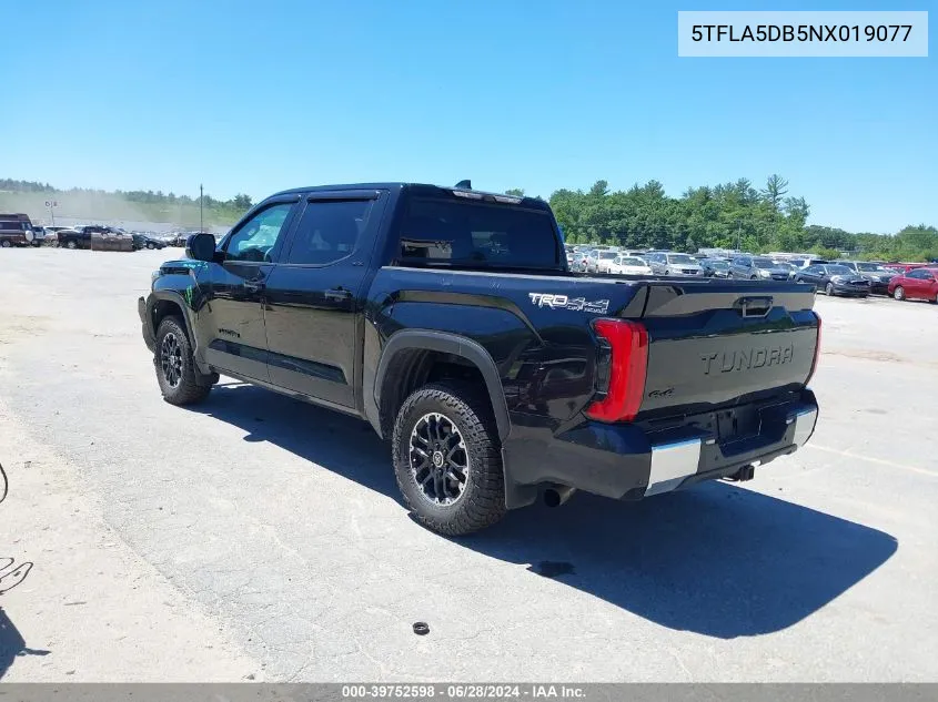 5TFLA5DB5NX019077 2022 Toyota Tundra Sr5