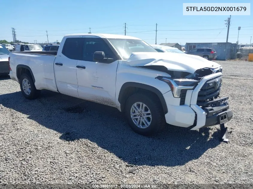 5TFLA5GD2NX001679 2022 Toyota Tundra Sr5