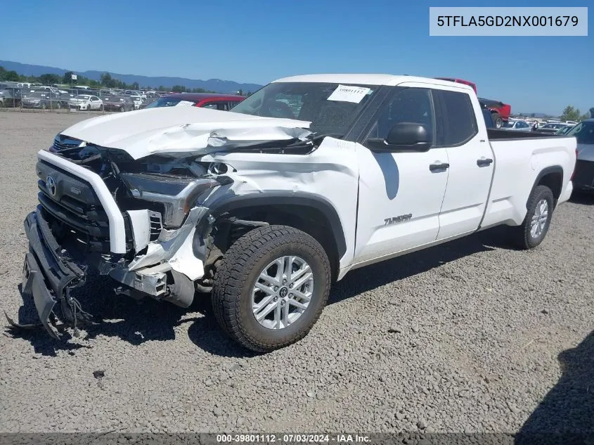 5TFLA5GD2NX001679 2022 Toyota Tundra Sr5