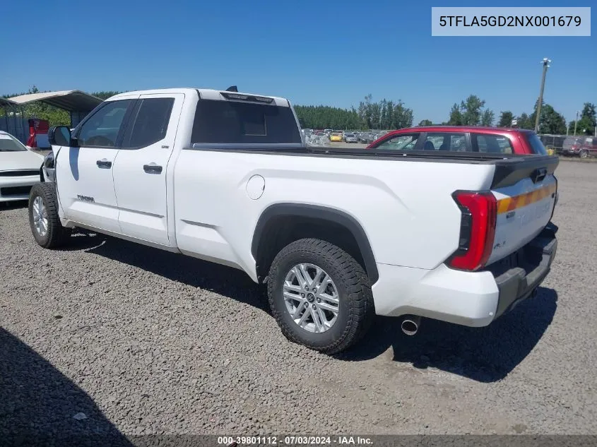 5TFLA5GD2NX001679 2022 Toyota Tundra Sr5