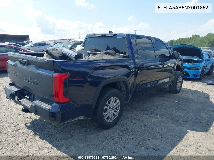 5TFLA5AB5NX001862 2022 Toyota Tundra Sr5