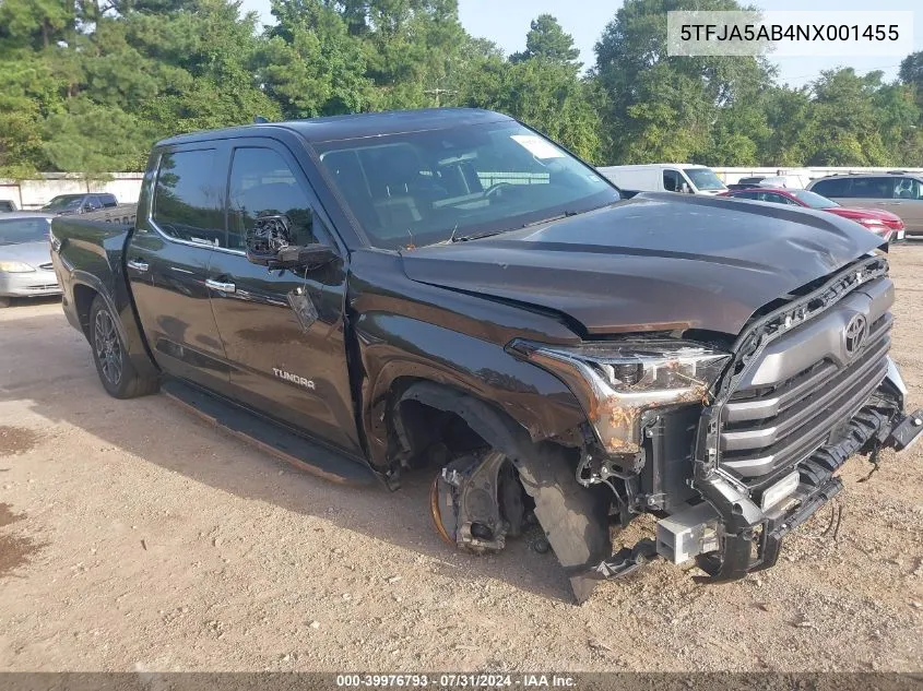 5TFJA5AB4NX001455 2022 Toyota Tundra Limited