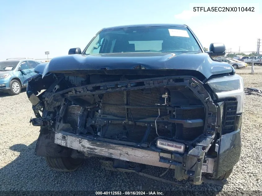 5TFLA5EC2NX010442 2022 Toyota Tundra Sr5