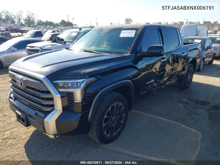 5TFJA5ABXNX006191 2022 Toyota Tundra Limited