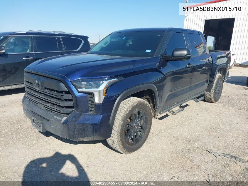 2022 Toyota Tundra Crewmax Sr/Crewmax Sr5 VIN: 5TFLA5DB3NX015710 Lot: 40290455