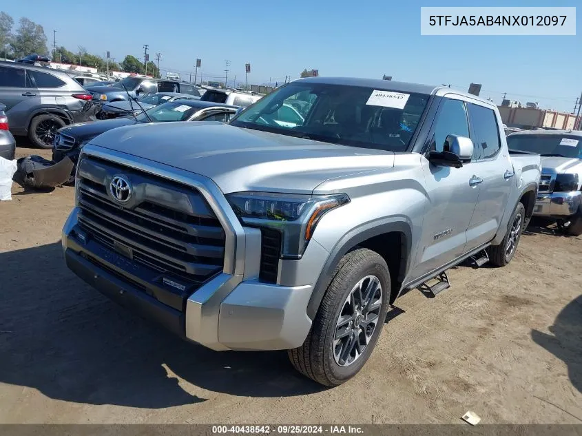 5TFJA5AB4NX012097 2022 Toyota Tundra Limited