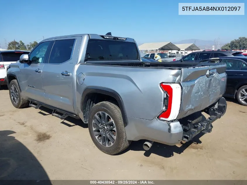 5TFJA5AB4NX012097 2022 Toyota Tundra Limited