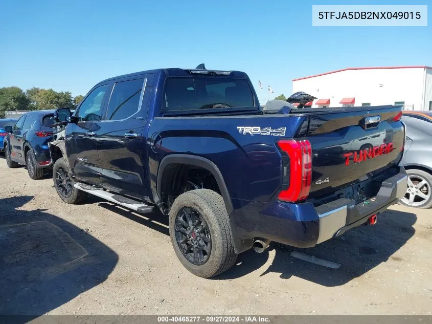 5TFJA5DB2NX049015 2022 Toyota Tundra Limited