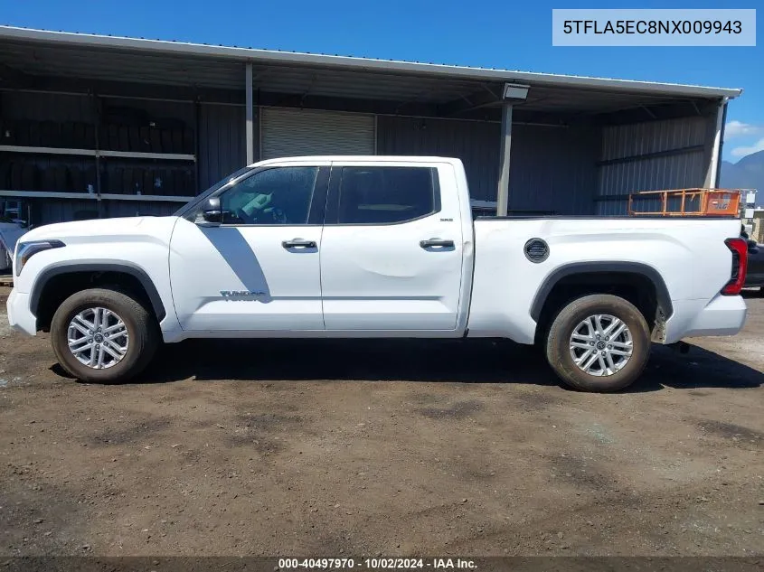 2022 Toyota Tundra Sr5 VIN: 5TFLA5EC8NX009943 Lot: 40497970