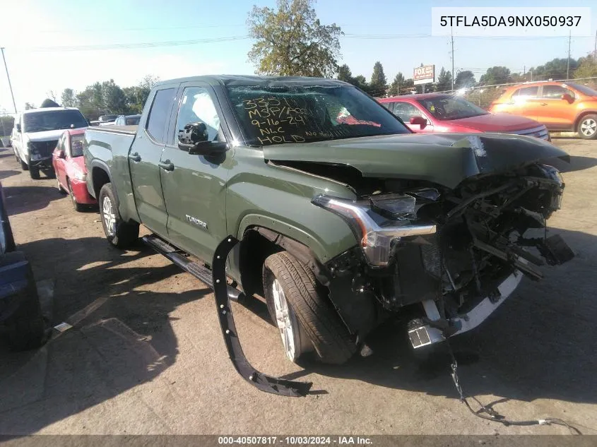 2022 Toyota Tundra Sr5 VIN: 5TFLA5DA9NX050937 Lot: 40507817