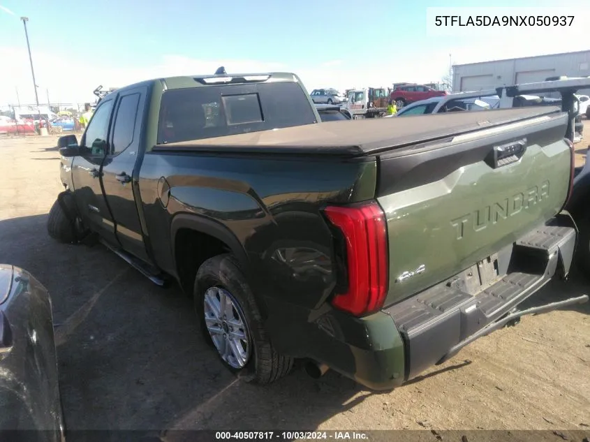 2022 Toyota Tundra Sr5 VIN: 5TFLA5DA9NX050937 Lot: 40507817