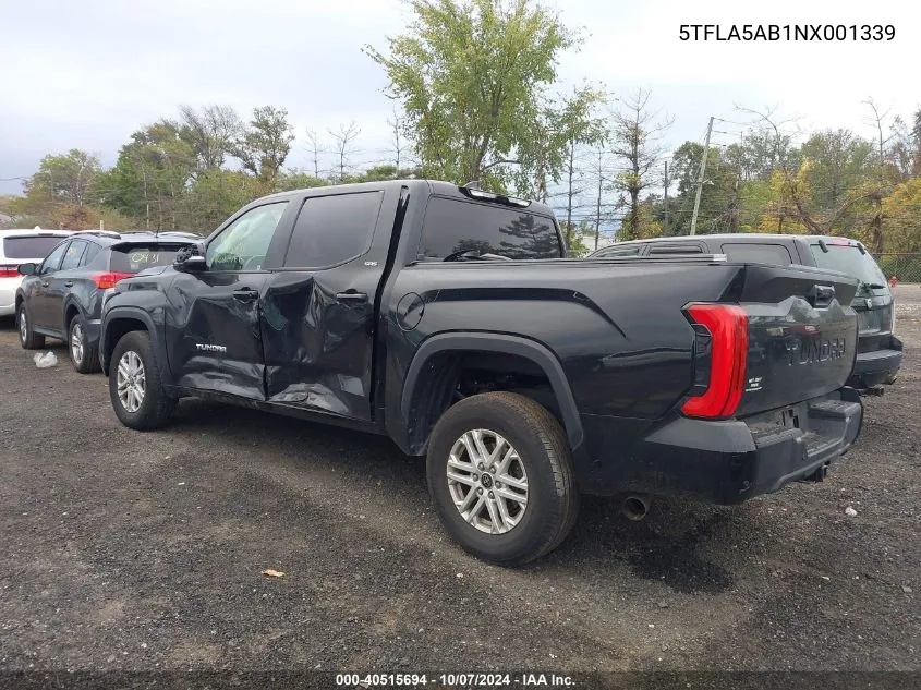 5TFLA5AB1NX001339 2022 Toyota Tundra Sr5