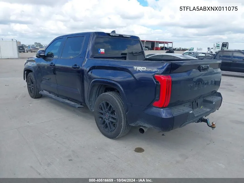 5TFLA5ABXNX011075 2022 Toyota Tundra Sr5