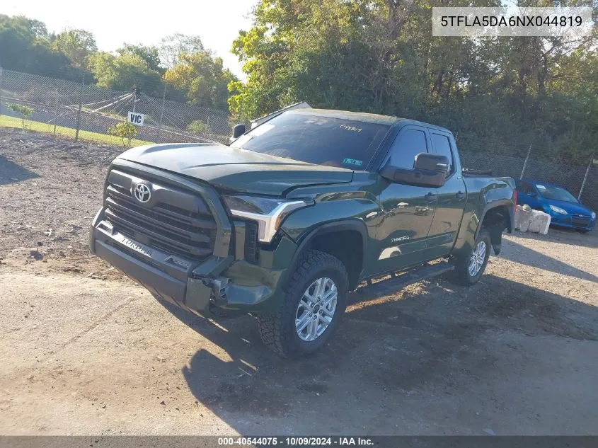 2022 Toyota Tundra Double Cab Sr/Double Cab VIN: 5TFLA5DA6NX044819 Lot: 40544075