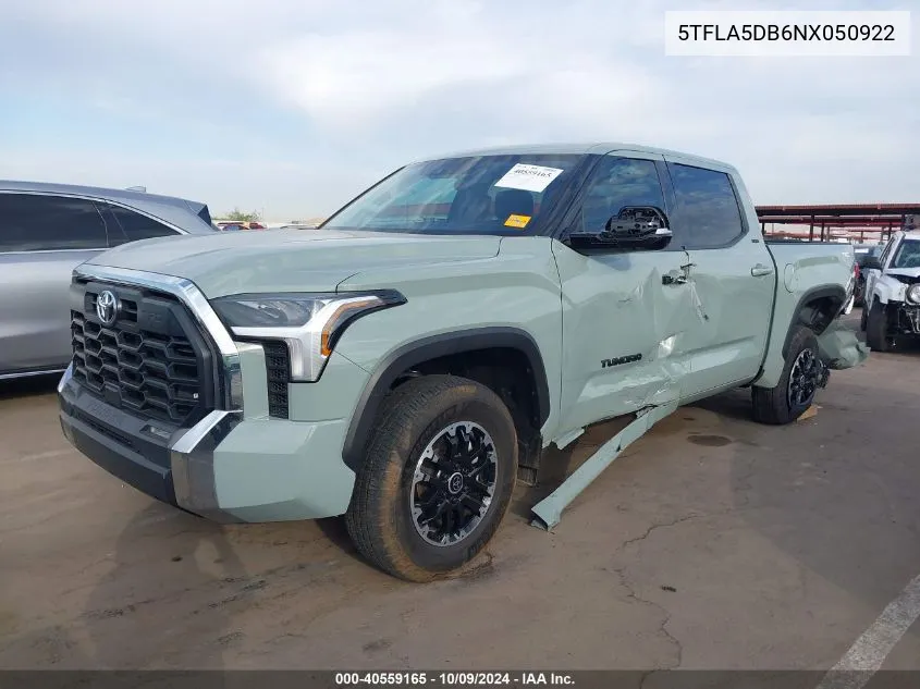 2022 Toyota Tundra Sr5 VIN: 5TFLA5DB6NX050922 Lot: 40559165