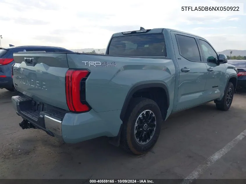 2022 Toyota Tundra Sr5 VIN: 5TFLA5DB6NX050922 Lot: 40559165