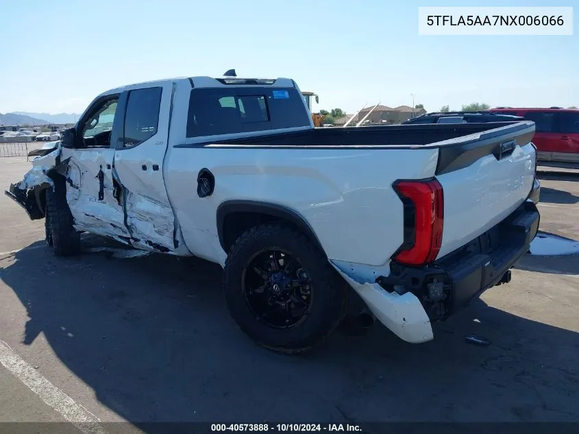 2022 Toyota Tundra Sr5 VIN: 5TFLA5AA7NX006066 Lot: 40573888