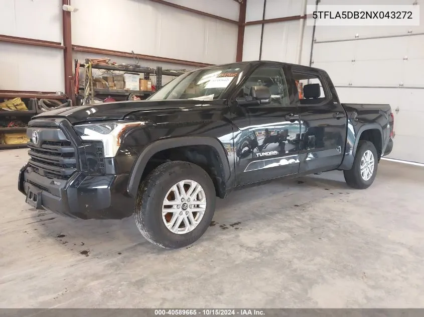 2022 Toyota Tundra Sr5 VIN: 5TFLA5DB2NX043272 Lot: 40589665